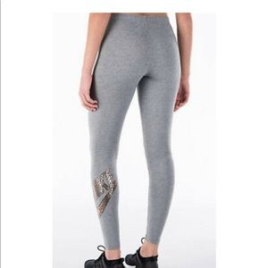 Nike Women's Metallic Gold Print Grey Leggings